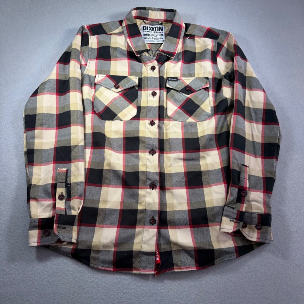 Dixxon Flannel Company Snap-On Limited Edition Plaid‎ Shirt Mens Large Tan Red